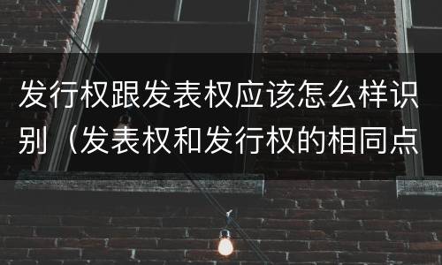 发行权跟发表权应该怎么样识别（发表权和发行权的相同点）