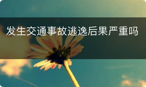 发生交通事故逃逸后果严重吗