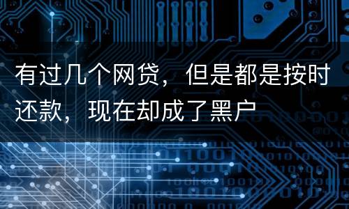 有过几个网贷，但是都是按时还款，现在却成了黑户