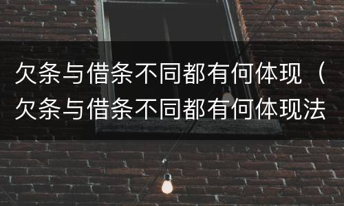 欠条与借条不同都有何体现（欠条与借条不同都有何体现法律效力）