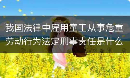 我国法律中雇用童工从事危重劳动行为法定刑事责任是什么