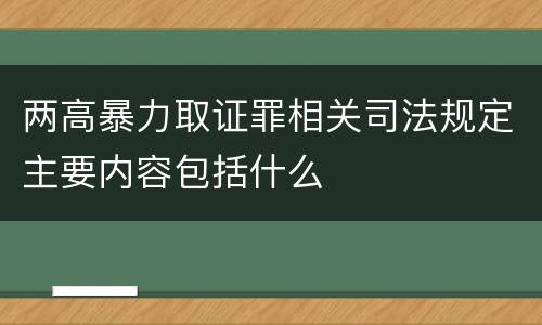 两高暴力取证罪相关司法规定主要内容包括什么