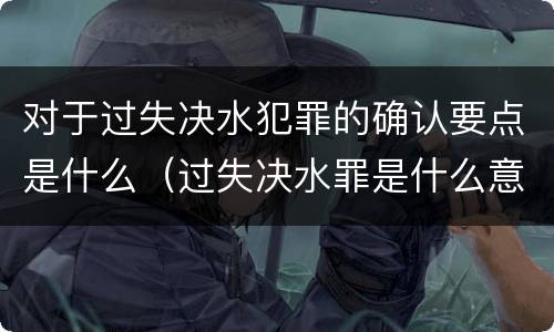 对于过失决水犯罪的确认要点是什么（过失决水罪是什么意思）
