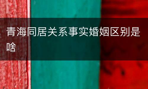 青海同居关系事实婚姻区别是啥