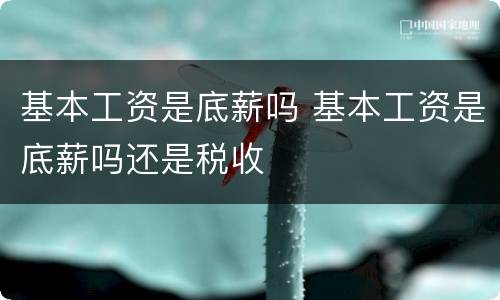 基本工资是底薪吗 基本工资是底薪吗还是税收