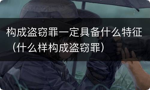 构成盗窃罪一定具备什么特征（什么样构成盗窃罪）