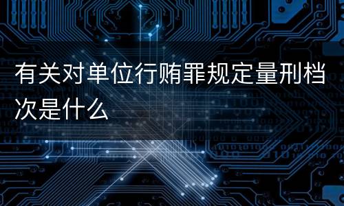 有关对单位行贿罪规定量刑档次是什么