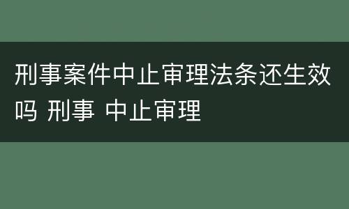 刑事案件中止审理法条还生效吗 刑事 中止审理