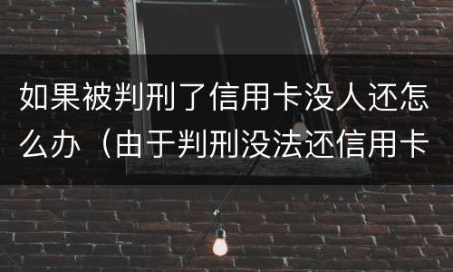 如果被判刑了信用卡没人还怎么办（由于判刑没法还信用卡怎么办）