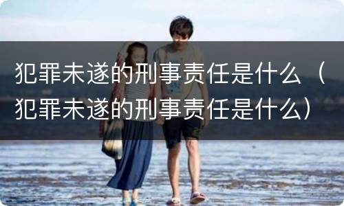 犯罪未遂的刑事责任是什么（犯罪未遂的刑事责任是什么）