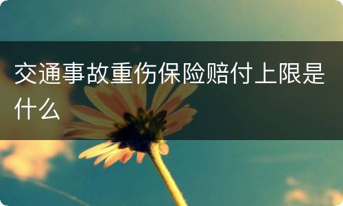 交通事故重伤保险赔付上限是什么