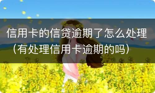 信用卡的信贷逾期了怎么处理（有处理信用卡逾期的吗）