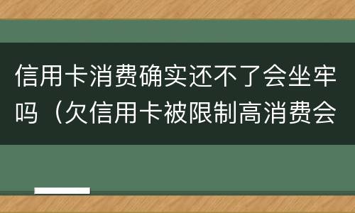 信用卡消费确实还不了会坐牢吗（欠信用卡被限制高消费会坐牢吗）