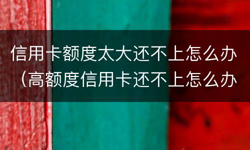 信用卡额度太大还不上怎么办（高额度信用卡还不上怎么办）