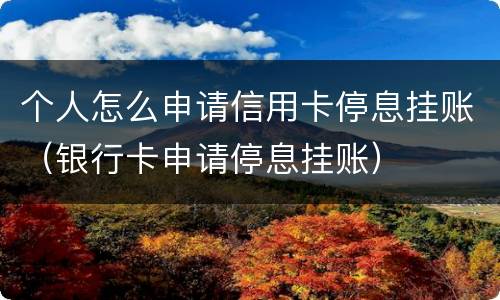 个人怎么申请信用卡停息挂账（银行卡申请停息挂账）
