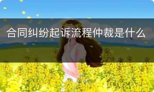 合同纠纷起诉流程仲裁是什么