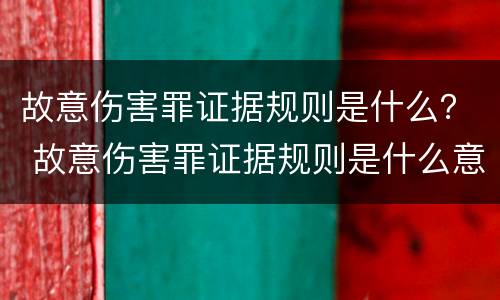 故意伤害罪证据规则是什么？ 故意伤害罪证据规则是什么意思