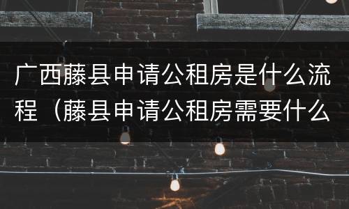 广西藤县申请公租房是什么流程（藤县申请公租房需要什么）