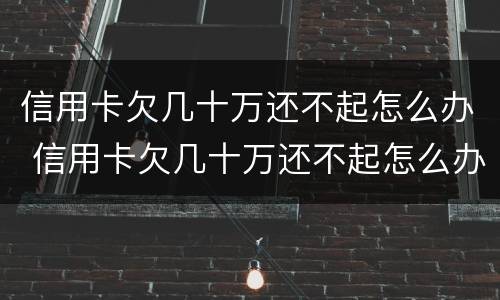 信用卡欠几十万还不起怎么办 信用卡欠几十万还不起怎么办呀
