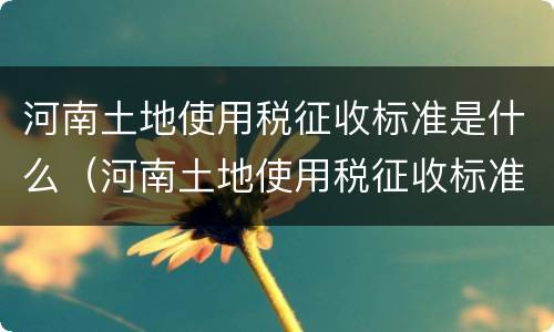 河南土地使用税征收标准是什么（河南土地使用税征收标准是什么意思）
