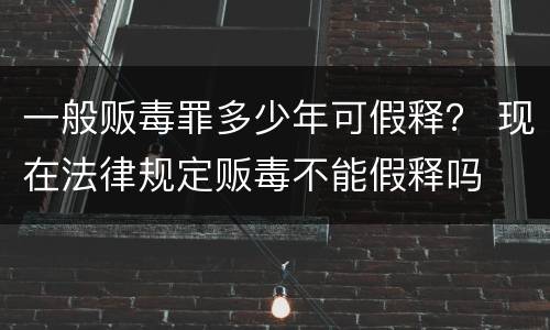 一般贩毒罪多少年可假释？ 现在法律规定贩毒不能假释吗