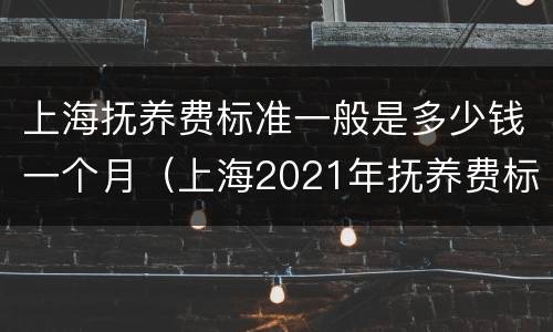 上海抚养费标准一般是多少钱一个月（上海2021年抚养费标准）
