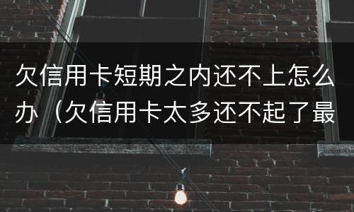 欠信用卡短期之内还不上怎么办（欠信用卡太多还不起了最终会怎么办）
