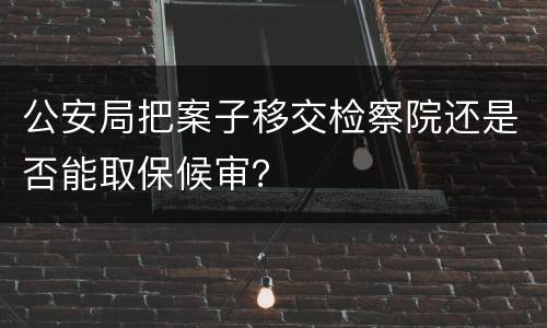 公安局把案子移交检察院还是否能取保候审？