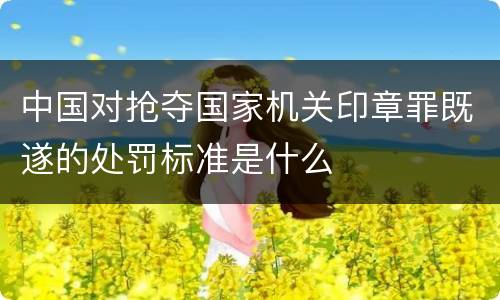 中国对抢夺国家机关印章罪既遂的处罚标准是什么
