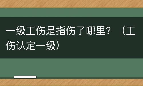 一级工伤是指伤了哪里？（工伤认定一级）