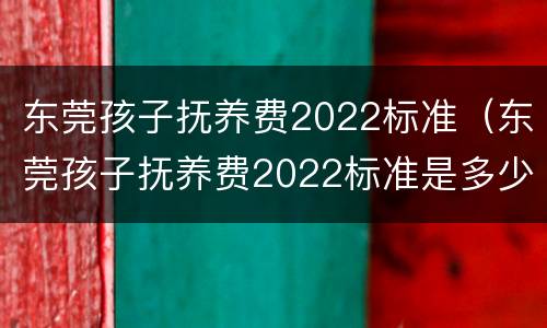 东莞孩子抚养费2022标准（东莞孩子抚养费2022标准是多少钱）