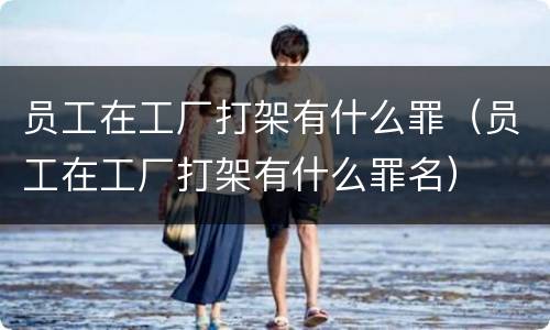 员工在工厂打架有什么罪（员工在工厂打架有什么罪名）