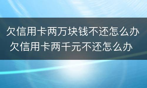 欠信用卡两万块钱不还怎么办 欠信用卡两千元不还怎么办