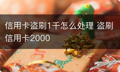 信用卡盗刷1千怎么处理 盗刷信用卡2000