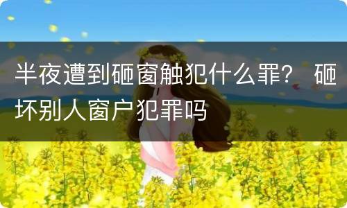 半夜遭到砸窗触犯什么罪？ 砸坏别人窗户犯罪吗