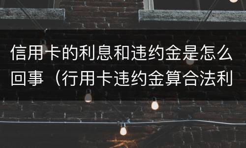 信用卡的利息和违约金是怎么回事（行用卡违约金算合法利息吗）