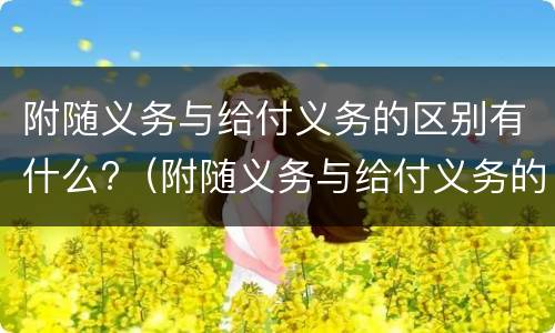 附随义务与给付义务的区别有什么?（附随义务与给付义务的区别有什么不同）