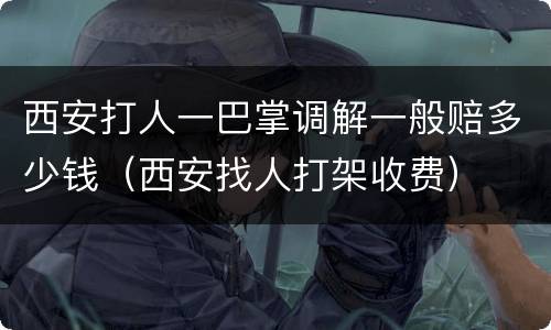 西安打人一巴掌调解一般赔多少钱（西安找人打架收费）