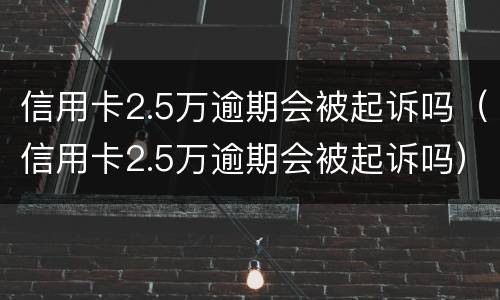 信用卡2.5万逾期会被起诉吗（信用卡2.5万逾期会被起诉吗）