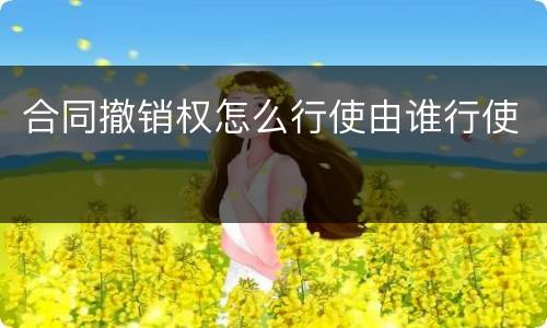 合同撤销权怎么行使由谁行使