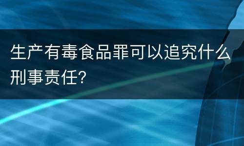 生产有毒食品罪可以追究什么刑事责任？