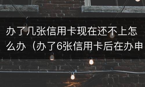 办了几张信用卡现在还不上怎么办（办了6张信用卡后在办申请不下来）