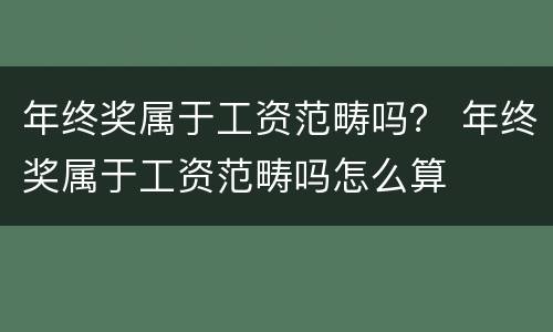年终奖属于工资范畴吗？ 年终奖属于工资范畴吗怎么算
