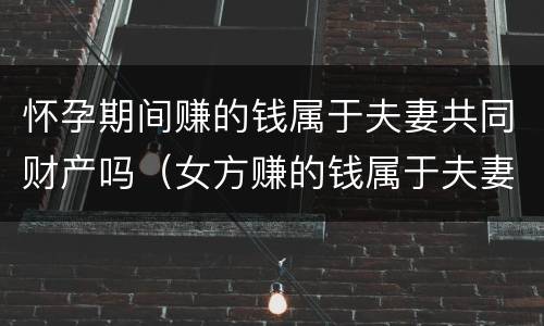 怀孕期间赚的钱属于夫妻共同财产吗（女方赚的钱属于夫妻共同财产吗）