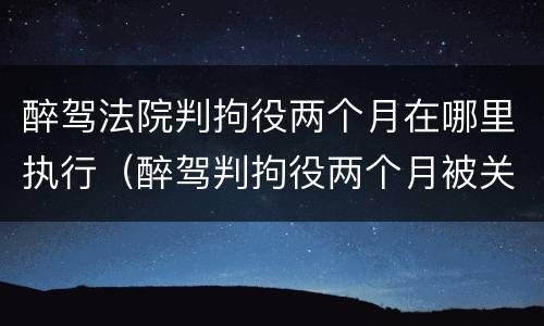 醉驾法院判拘役两个月在哪里执行（醉驾判拘役两个月被关在哪里）