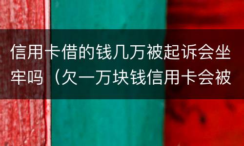 信用卡借的钱几万被起诉会坐牢吗（欠一万块钱信用卡会被起诉坐牢吗?）