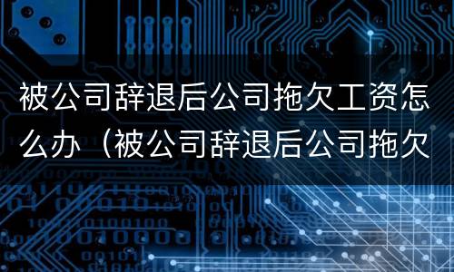被公司辞退后公司拖欠工资怎么办（被公司辞退后公司拖欠工资怎么办理）