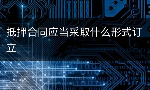 抵押合同应当采取什么形式订立