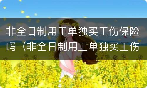 非全日制用工单独买工伤保险吗（非全日制用工单独买工伤保险吗可以吗）