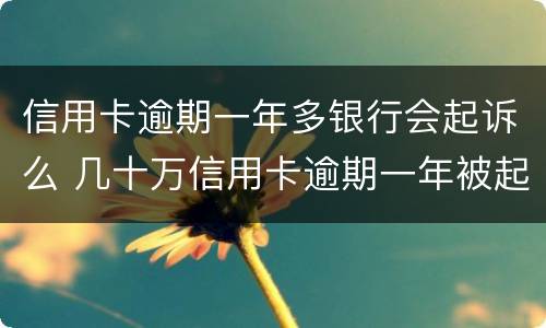 信用卡逾期一年多银行会起诉么 几十万信用卡逾期一年被起诉后果会怎么样